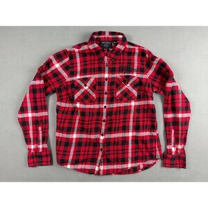 HARLEY DAVIDSON Women's Retro Script Font Flannel Plaid Shirt size M